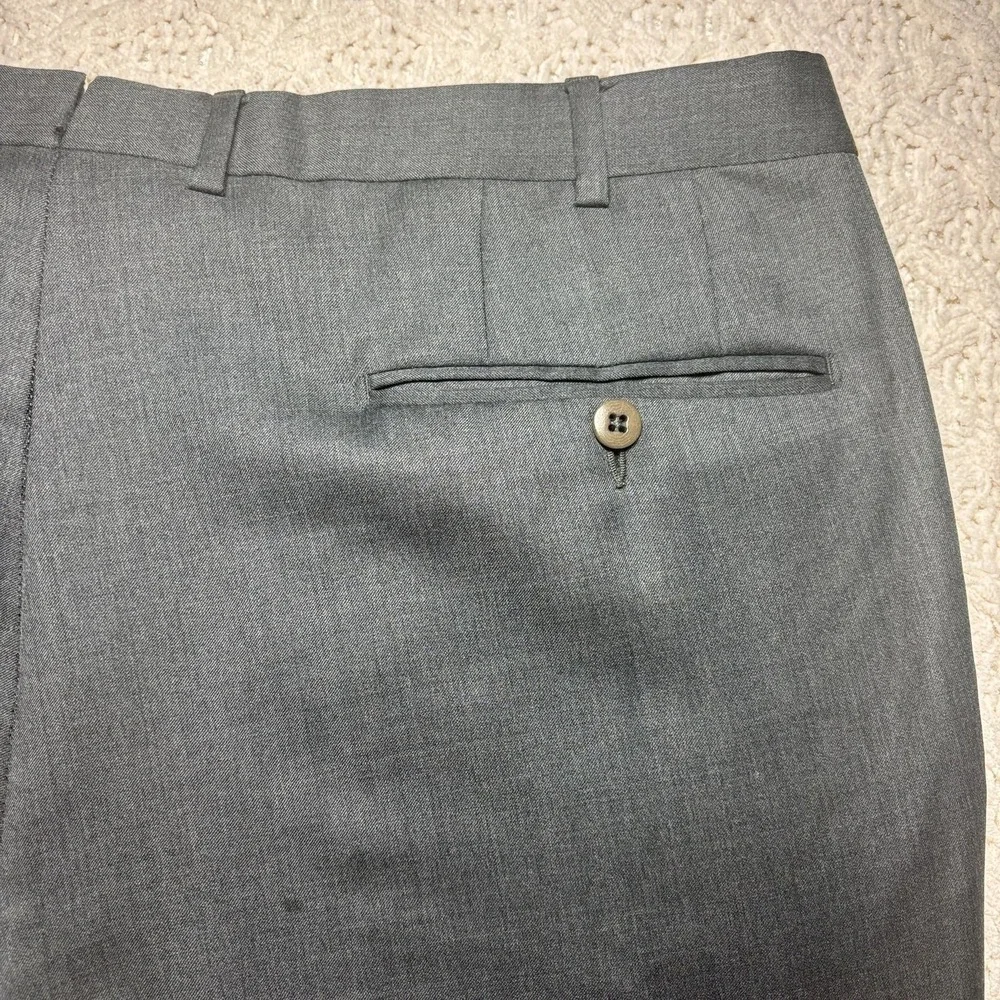 Ermenegildo Zegna Mens Wool Micronsphere‎ Gray Dress Pants Size 52R 36x30.5